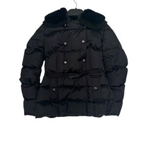 Moncler High End Black Agremoine Rabbit Fur
Down Puffer Jacket, Size 2/US M